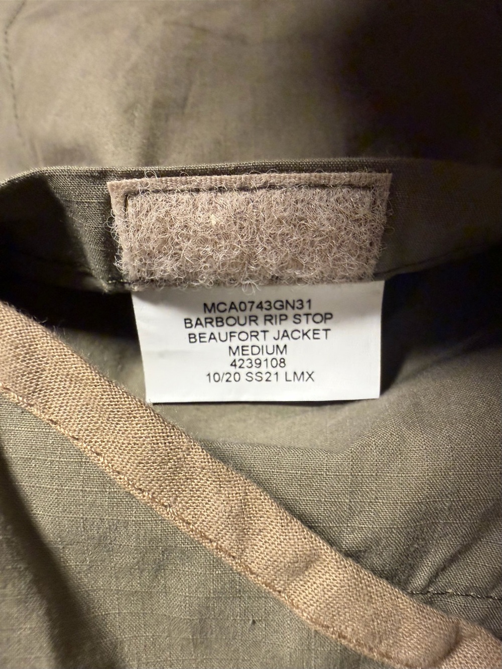 Barbour Gold Standard Ripstop Beaufort Casual Jacket Mens Medium Dusky Green - Picture 4 of 9